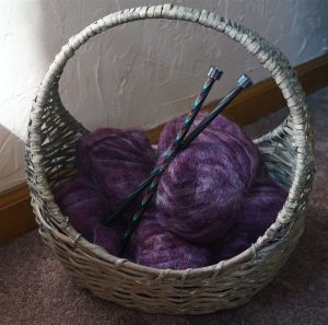Mohair yarn in a basket